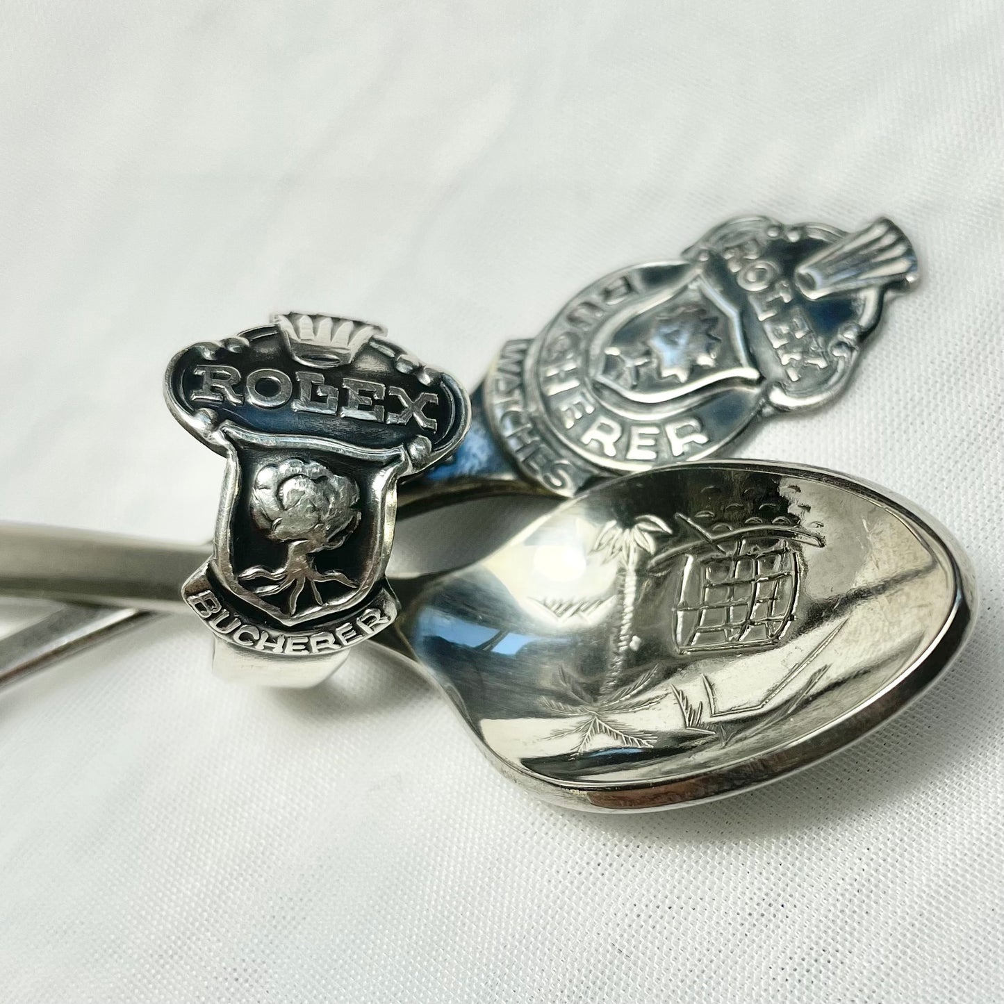 Vintage Rolex Silver Plated Spoon Rings
