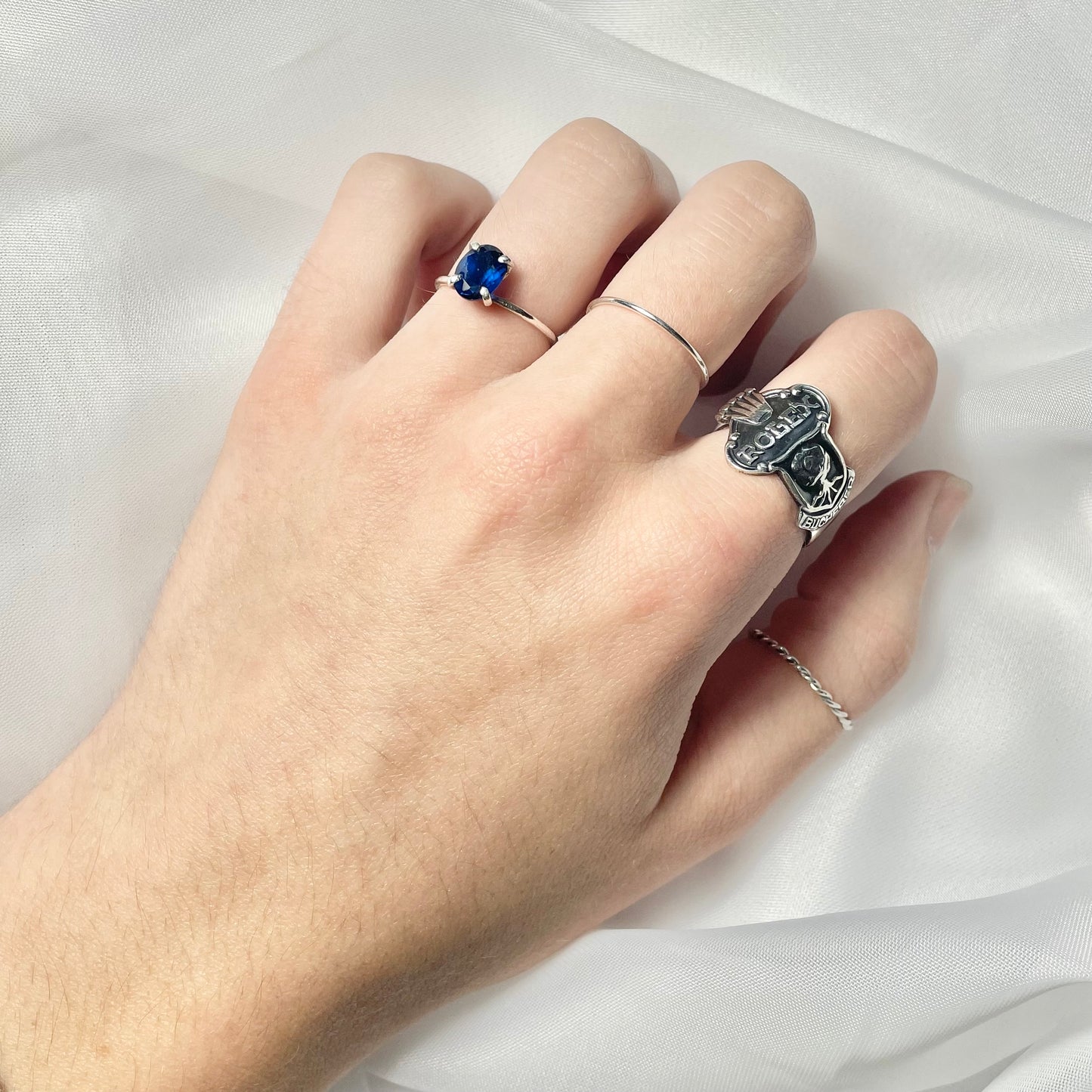 Natural Gemstone and 925 Sterling Silver or Gold Filled Solitaire Prong Set Ring