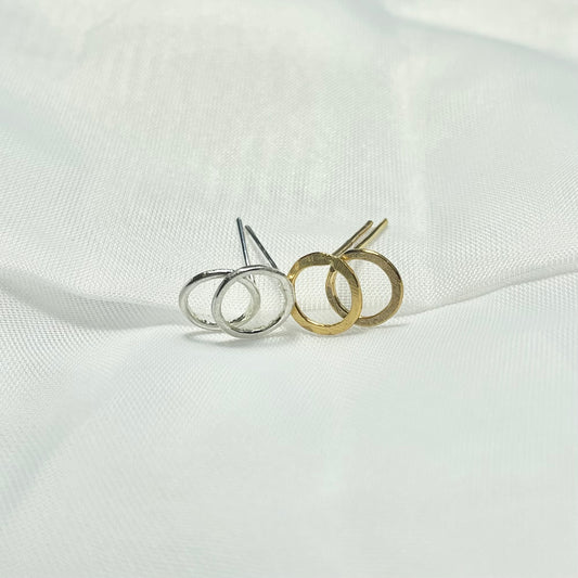 Circle Stud Earrings in 925 Sterling Silver or Gold Filled