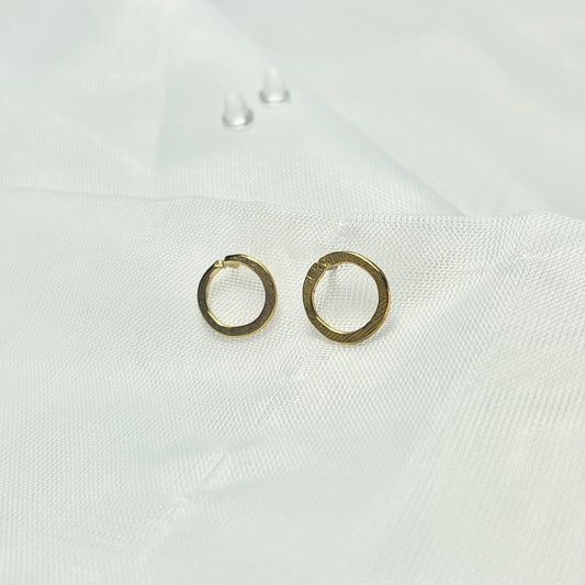 Circle Stud Earrings in 925 Sterling Silver or Gold Filled