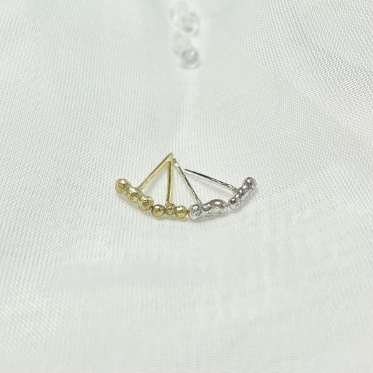 Triple Ball Stud Earrings in 925 Sterling Silver or 24 K Gold Plated