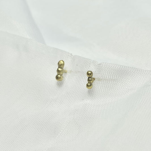Triple Ball Stud Earrings in 925 Sterling Silver or 24 K Gold Plated