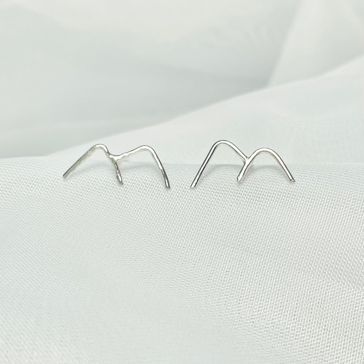 Mountain Stud Earrings in 925 Sterling Silver or Gold Filled