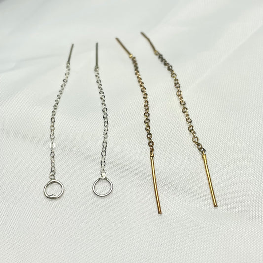 Chain Threader Earrings in 925 Sterling Silver or Gold Filled