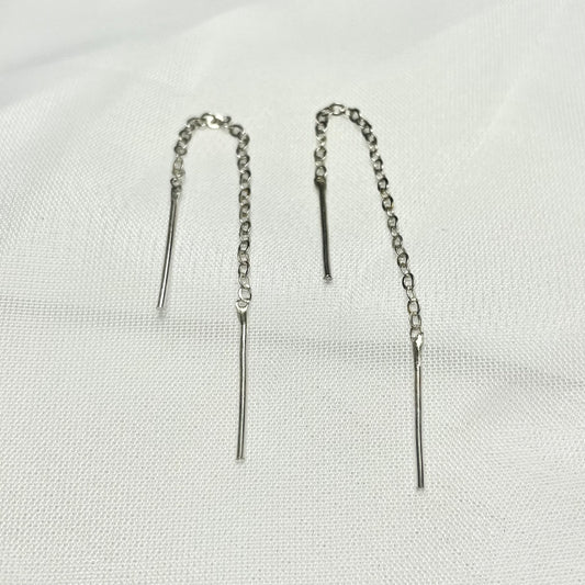 Chain Threader Earrings in 925 Sterling Silver or Gold Filled