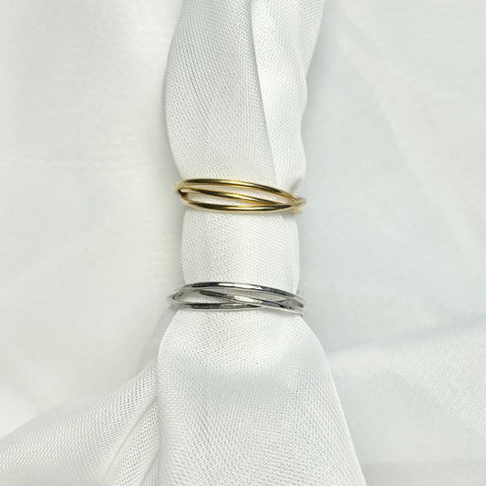 Triple Band Ring in 925 Sterling Silver or Gold Filled
