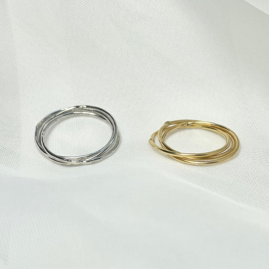 Triple Band Ring in 925 Sterling Silver or Gold Filled