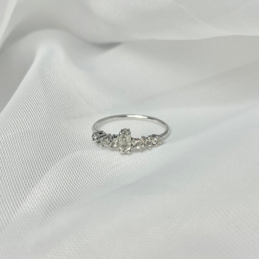 White Topaz 925 Sterling Silver Prong Set Ring