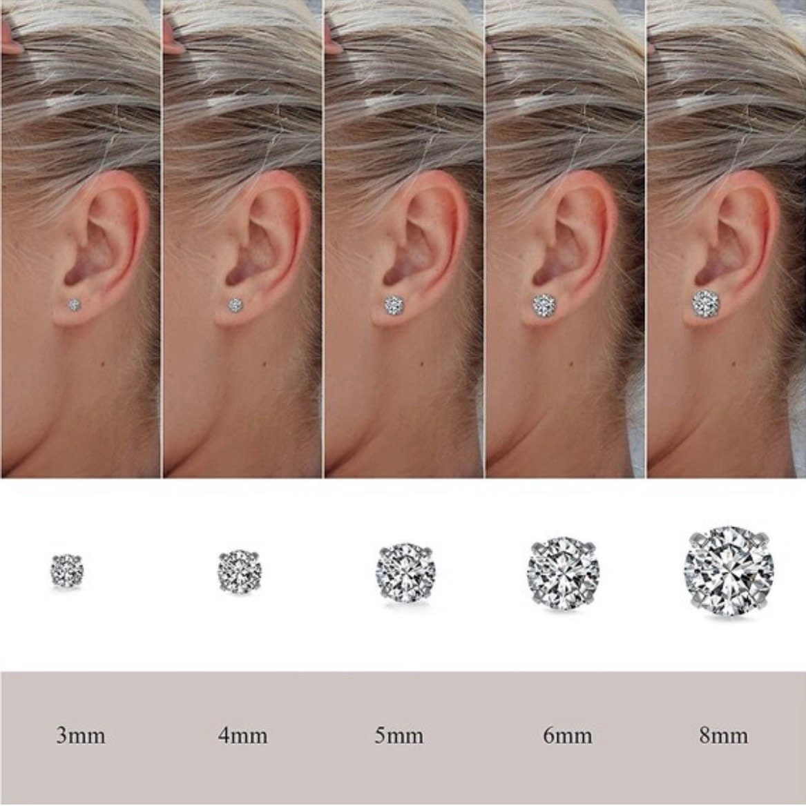 Rose Quartz and 925 Sterling Silver or Gold Filled Prong Set Stud Earrings
