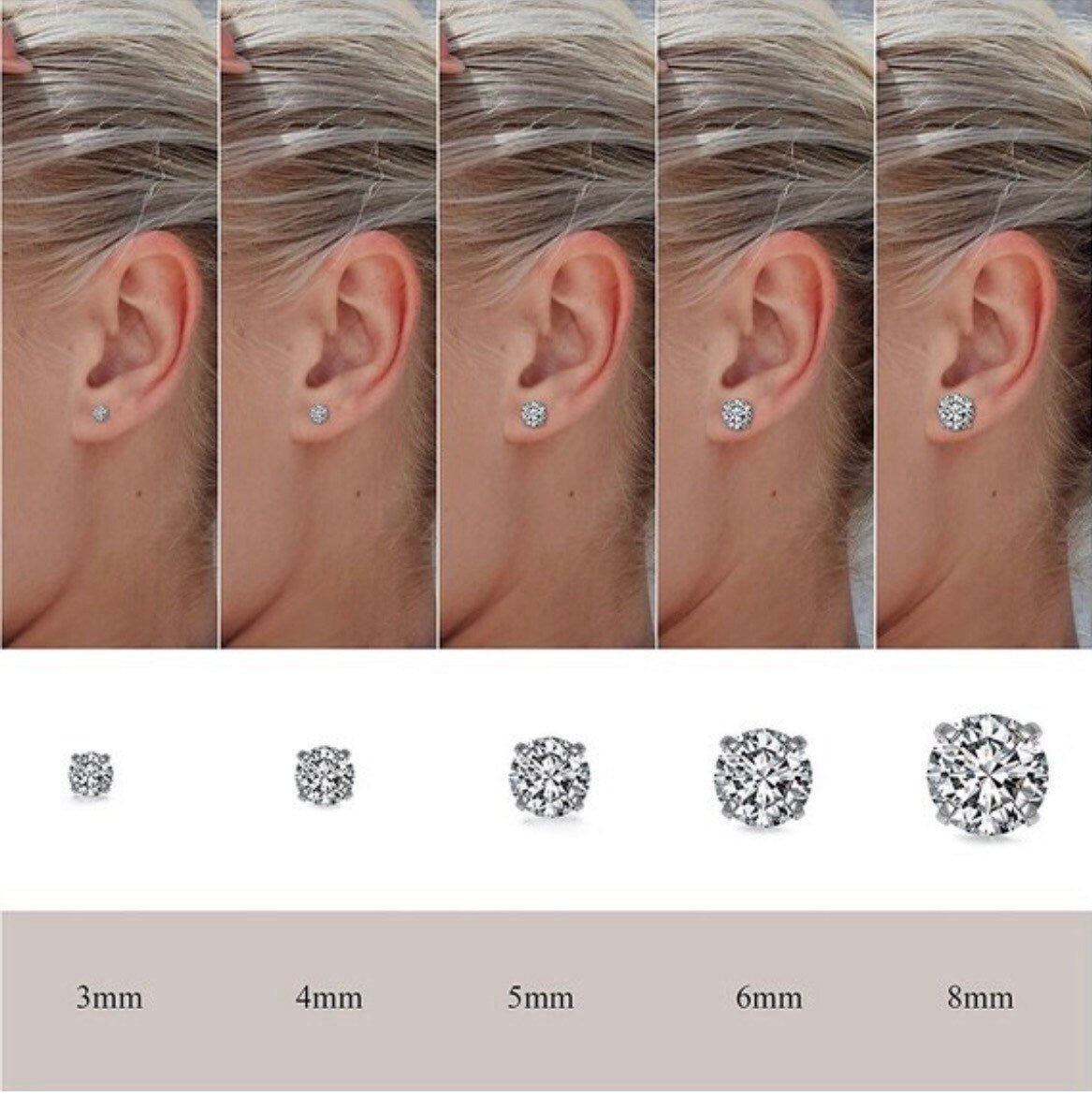 Herkimer Diamond and 925 Sterling Silver or Gold Filled Prong Set Stud Earrings