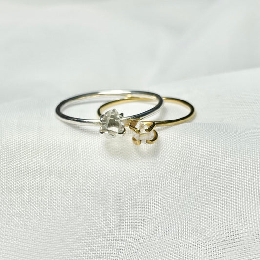 Herkimer Diamond 925 Sterling Silver or Gold Filled Solitaire Prong Set Ring