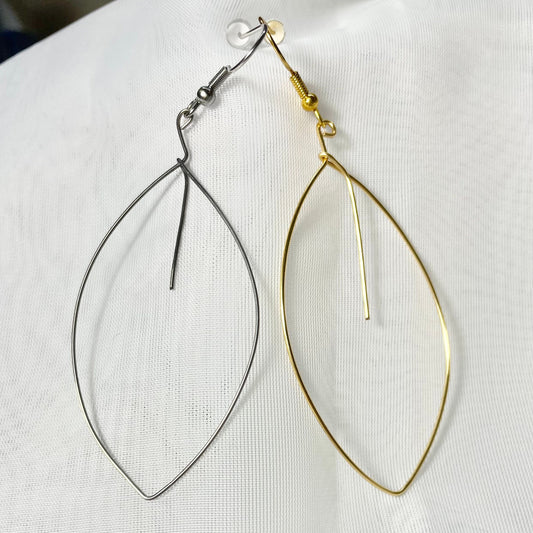 Stainless Steel Leaf Earrings in Gold or Silver