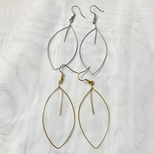Stainless Steel Leaf Earrings in Gold or Silver