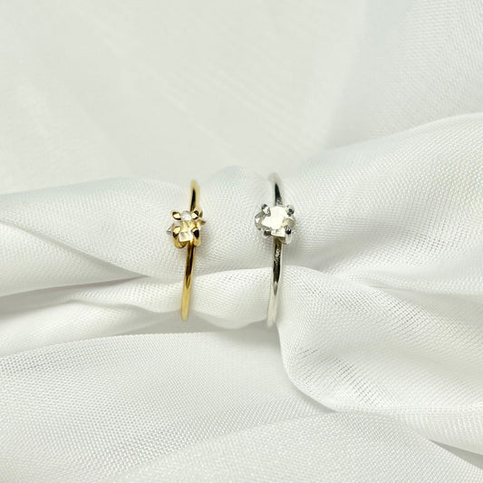 Herkimer Diamond 925 Sterling Silver or Gold Filled Solitaire Prong Set Ring