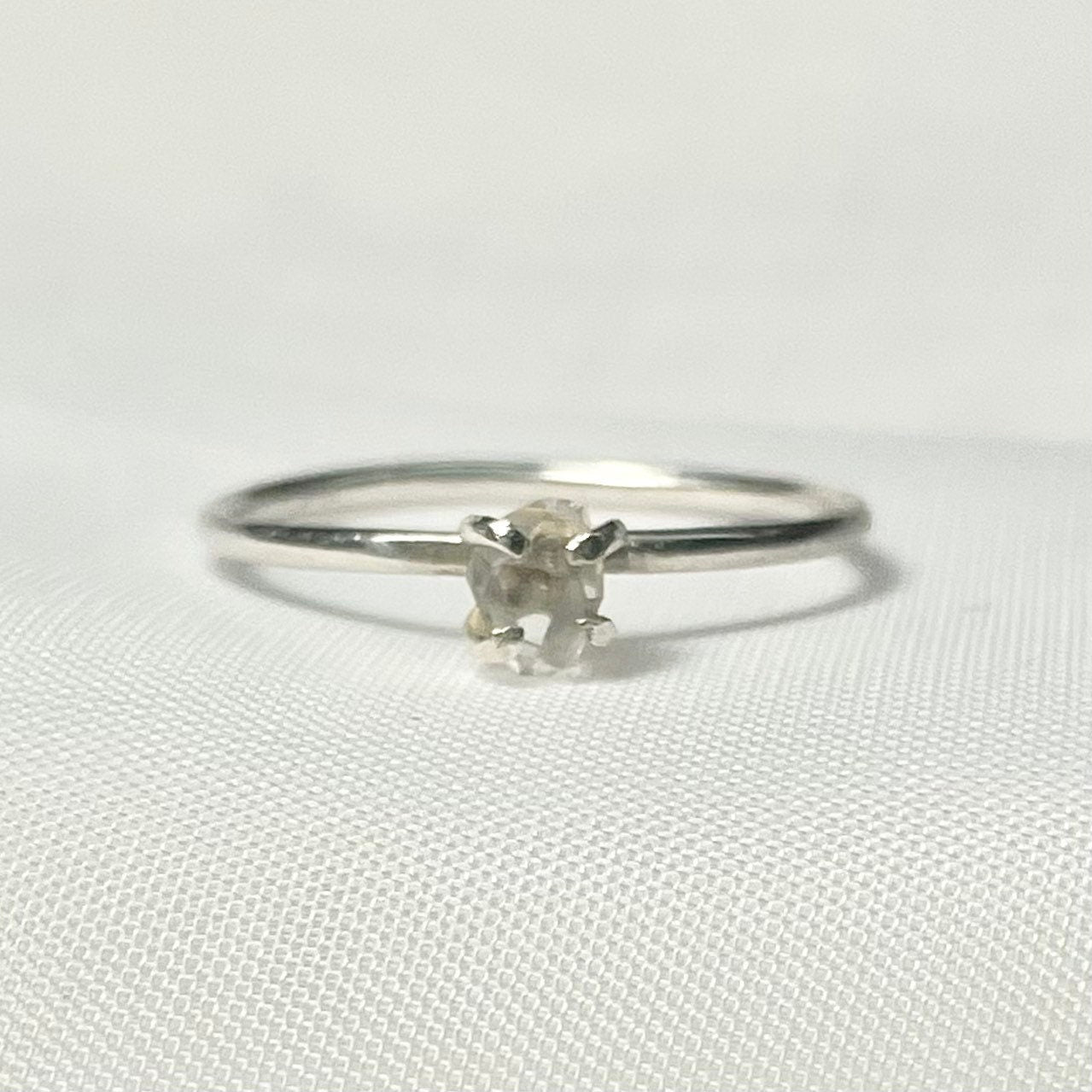 Herkimer Diamond 925 Sterling Silver or Gold Filled Solitaire Prong Set Ring
