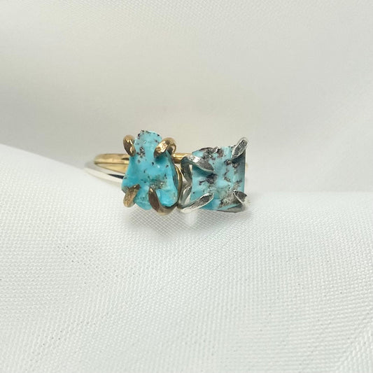 Kingman Turquoise and 925 Sterling Silver or Gold Filled Solitaire Prong Set Ring