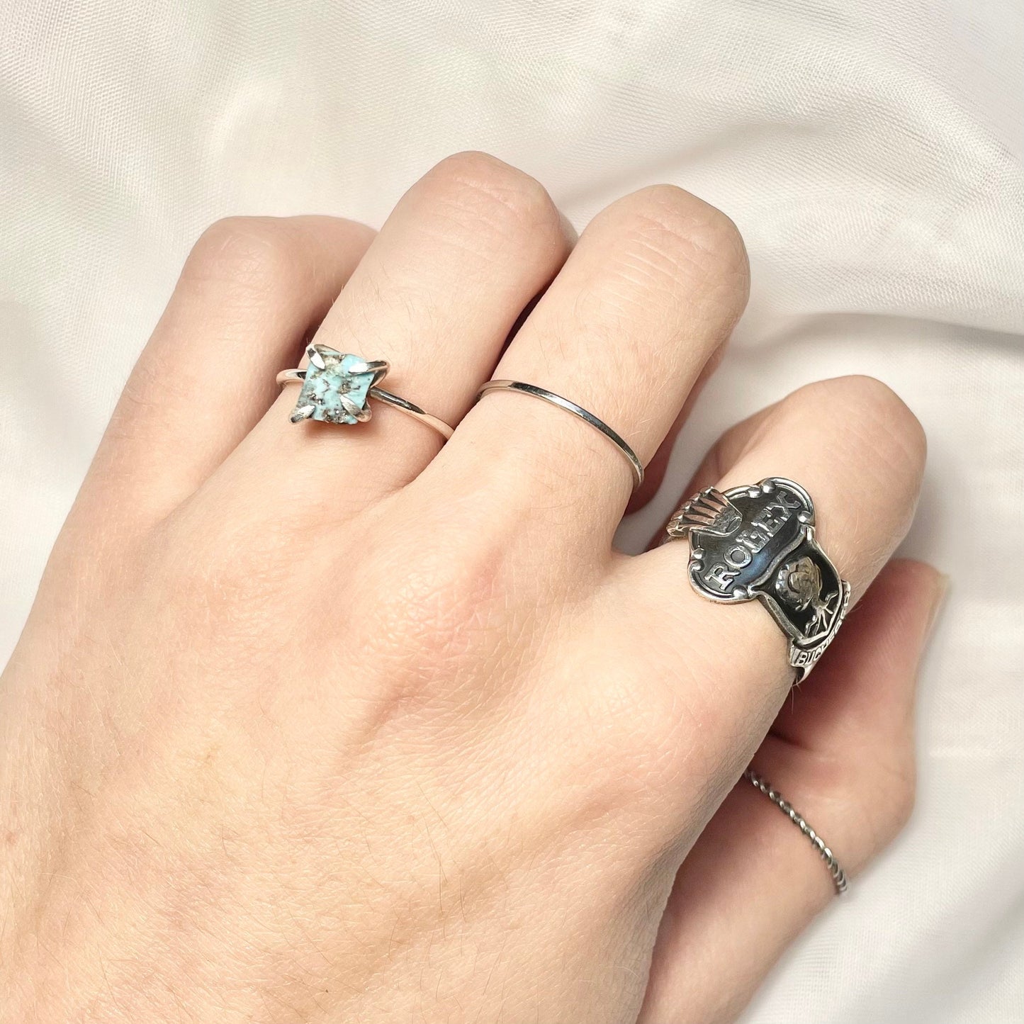 Kingman Turquoise and 925 Sterling Silver or Gold Filled Solitaire Prong Set Ring