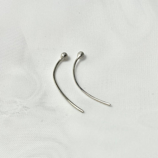 Ball Threader Earrings in 925 Sterling Silver or 24 K Gold Plated