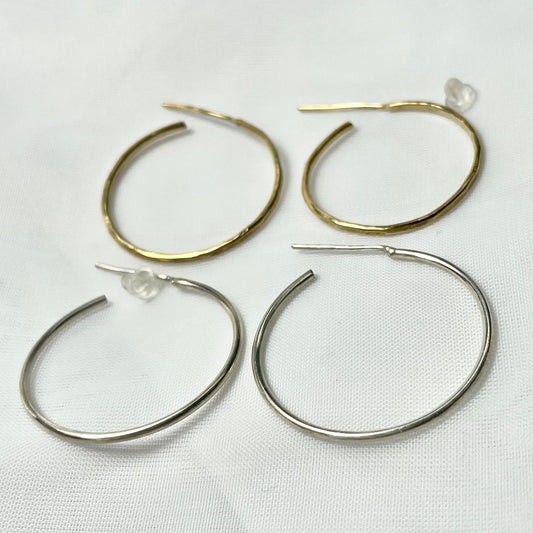 Circle Hoop Stud Earrings in 925 Sterling Silver or Gold Filled