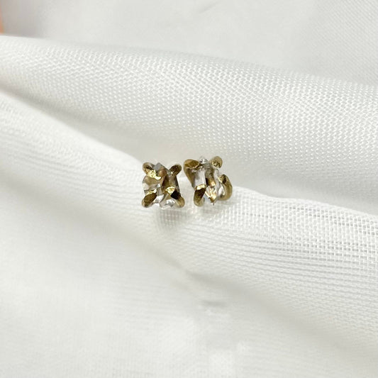 Herkimer Diamond and 925 Sterling Silver or Gold Filled Prong Set Stud Earrings