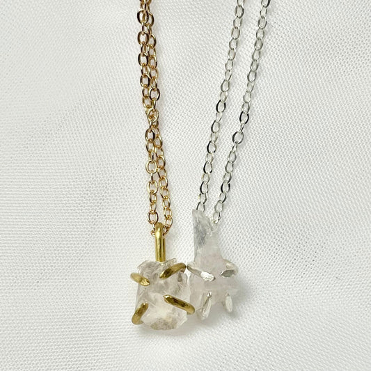 Rose Quartz and 925 Sterling Silver or Gold Filled Solitaire Prong Set Necklace