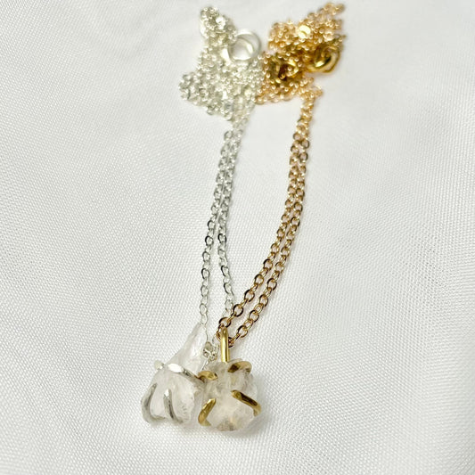 Rose Quartz and 925 Sterling Silver or Gold Filled Solitaire Prong Set Necklace