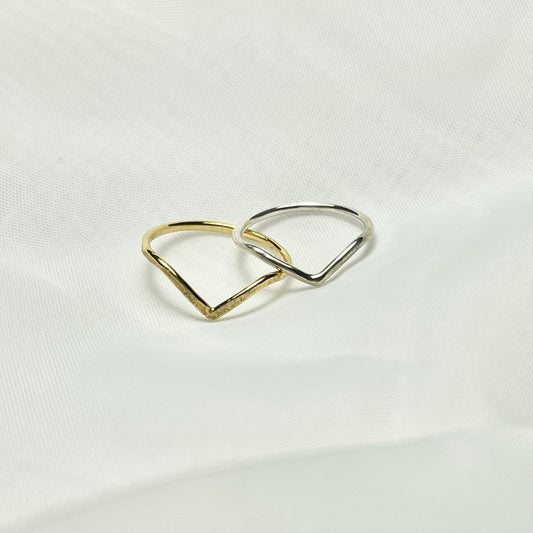Stackable Chevron Rings in 925 Sterling Silver or Gold Filled