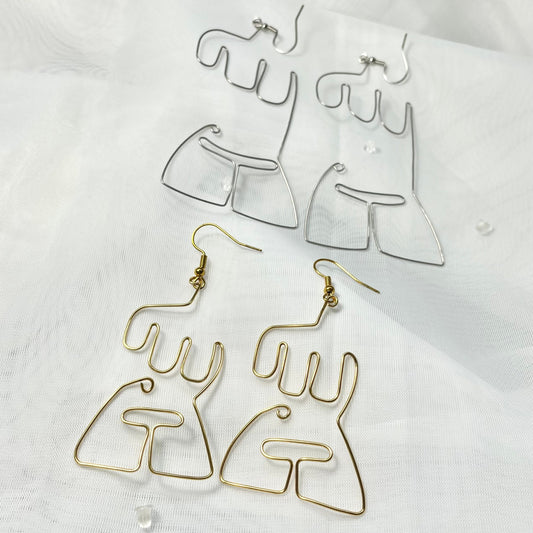 Stainless Steel Body Earrings in Gold or Silver