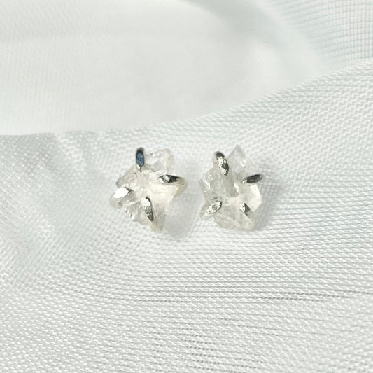 Rose Quartz and 925 Sterling Silver or Gold Filled Prong Set Stud Earrings