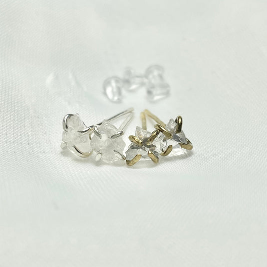 Rose Quartz and 925 Sterling Silver or Gold Filled Prong Set Stud Earrings