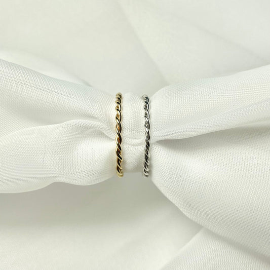 Stackable Twisted Rings in 925 Sterling Silver or Gold Filled