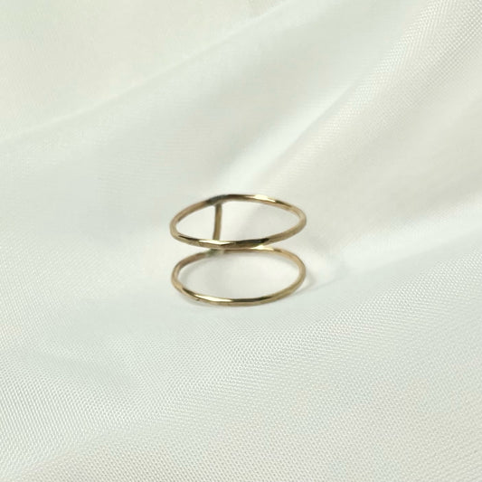 Two Band Ring in 925 Sterling Silver or Gold Filled