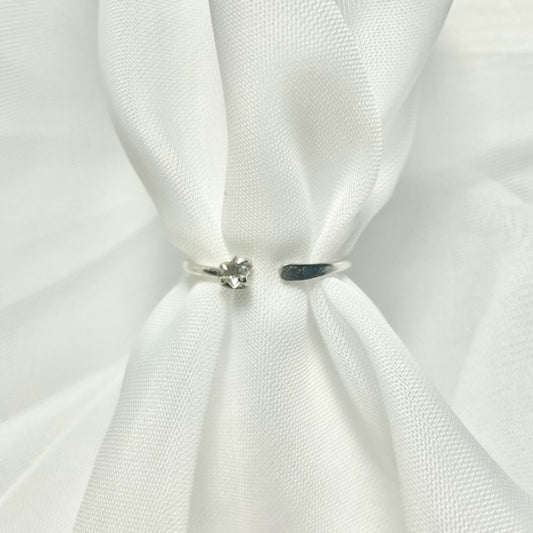 Aquamarine Adjustable 925 Sterling Silver or Gold Filled Prong Set Ring