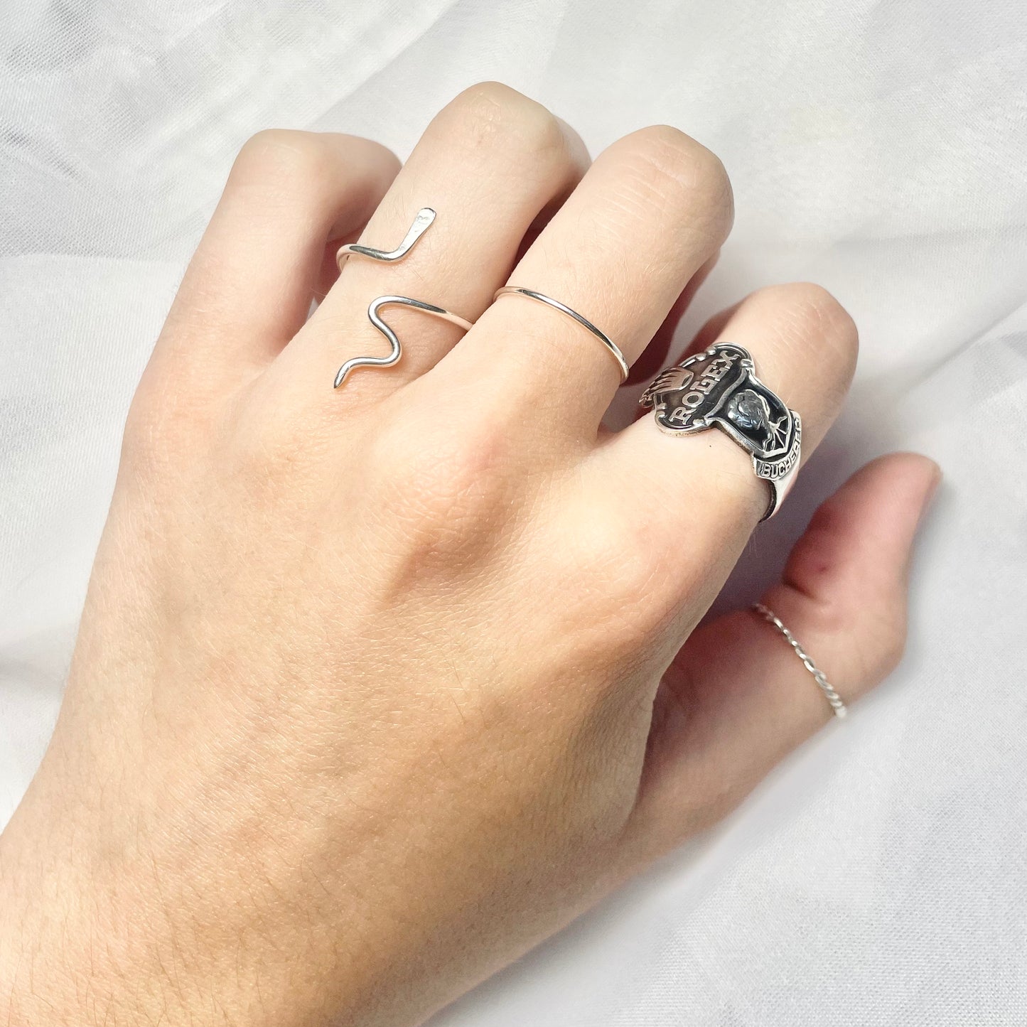 Snake Adjustable Ring in 925 Sterling Silver or Gold Filled