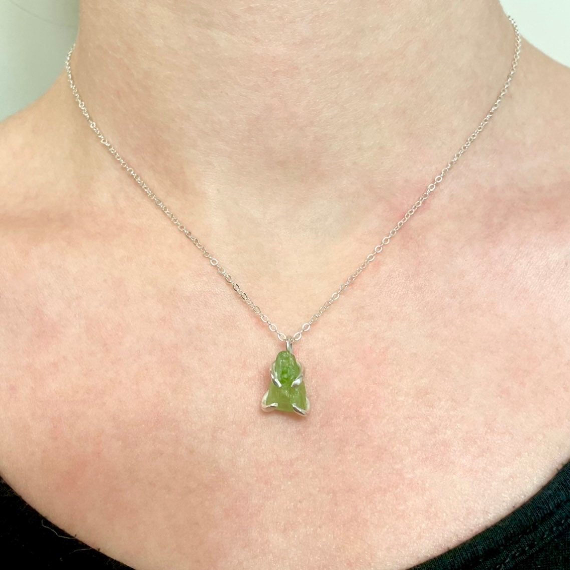 Herkimer Diamond and 925 Sterling Silver or Gold Filled Solitaire Prong Set Necklace